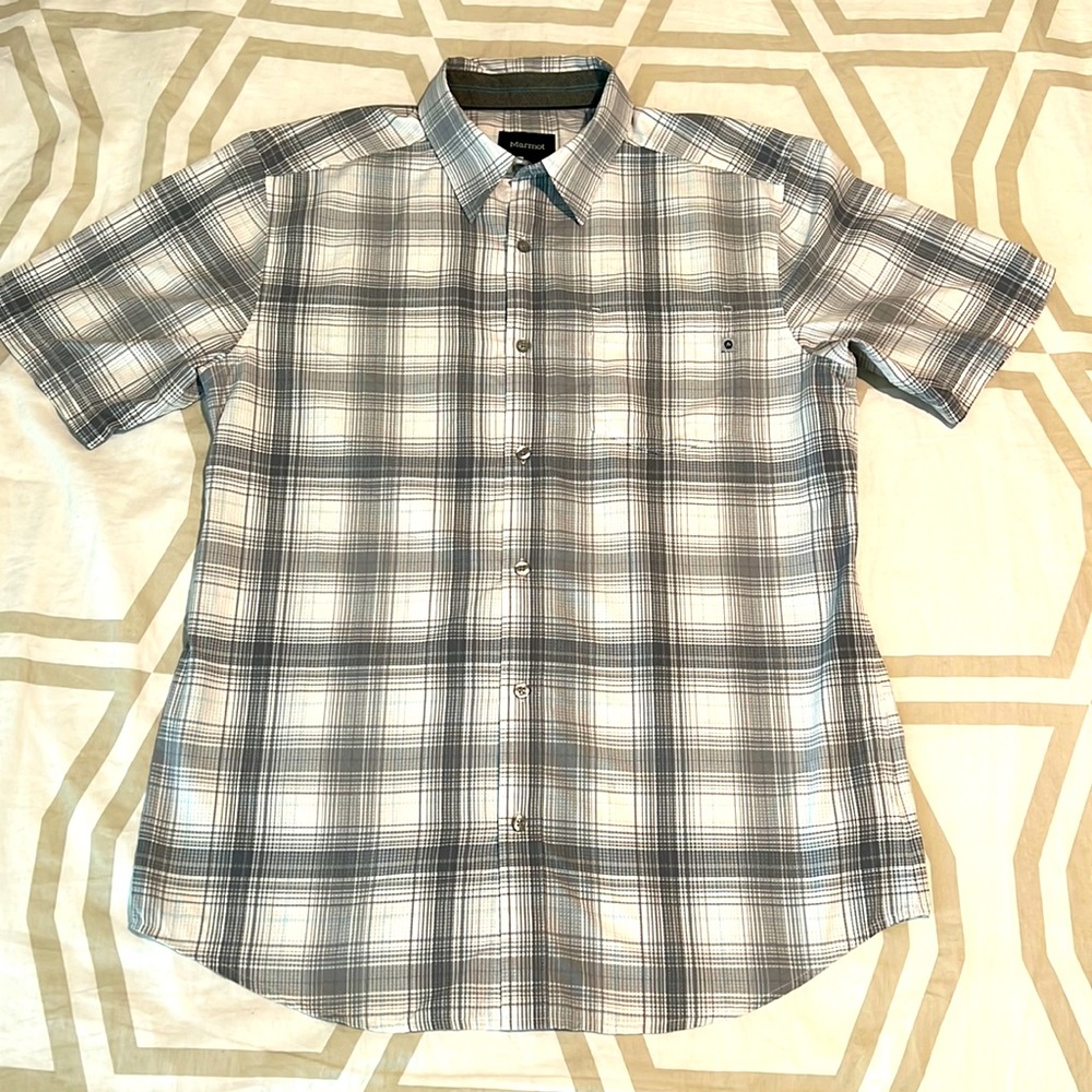 Marmot - Grey/White - Mediums - SS Button Down Shirt